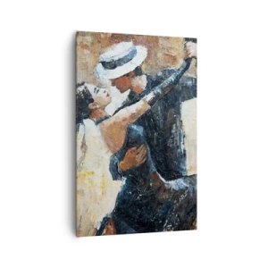 Quadro su tela - Stampe su Tela - Una coppia che balla il tango in uno stile romantico ed elegante - 80x120cm - Alla Rodolfo Valentino - Decorazione murale moderna per soggiorno e camera da letto ARTTOR