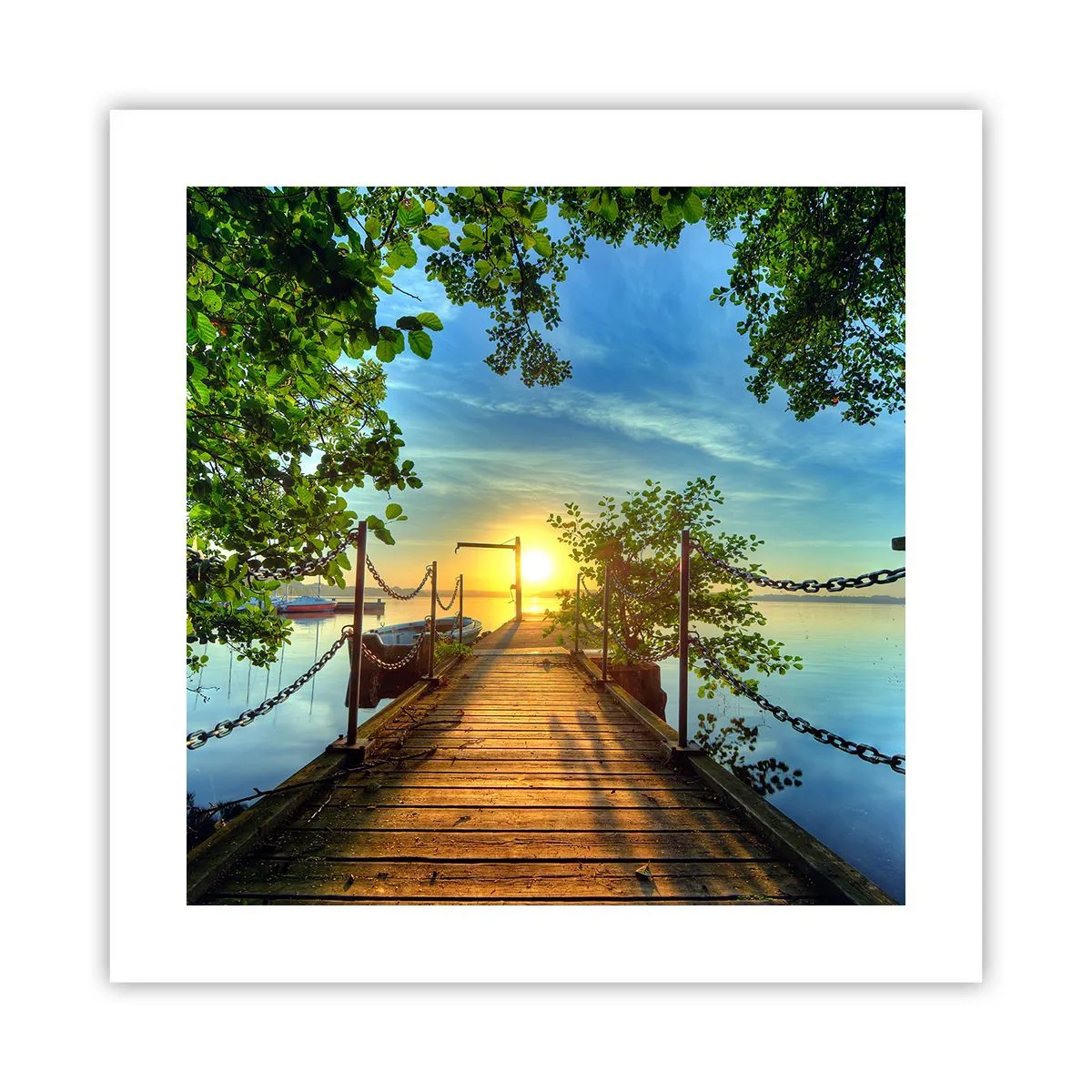 Poster - Tramonto sul lago - 40x40 cm