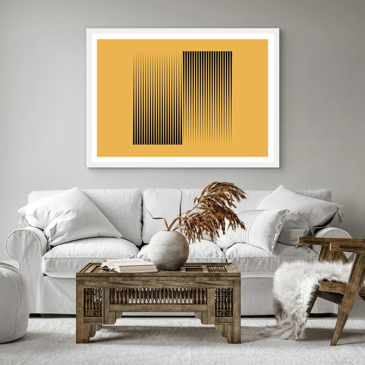 Poster in cornice bianca - La quadratura degli opposti - 40x40 cm