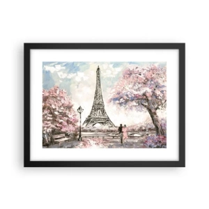 Poster in cornice nera - Passeggiata a Parigi in aprile - 40x30 cm
