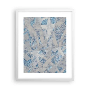 Poster in cornice bianca - Nel labirinto grigioblu - 40x50 cm