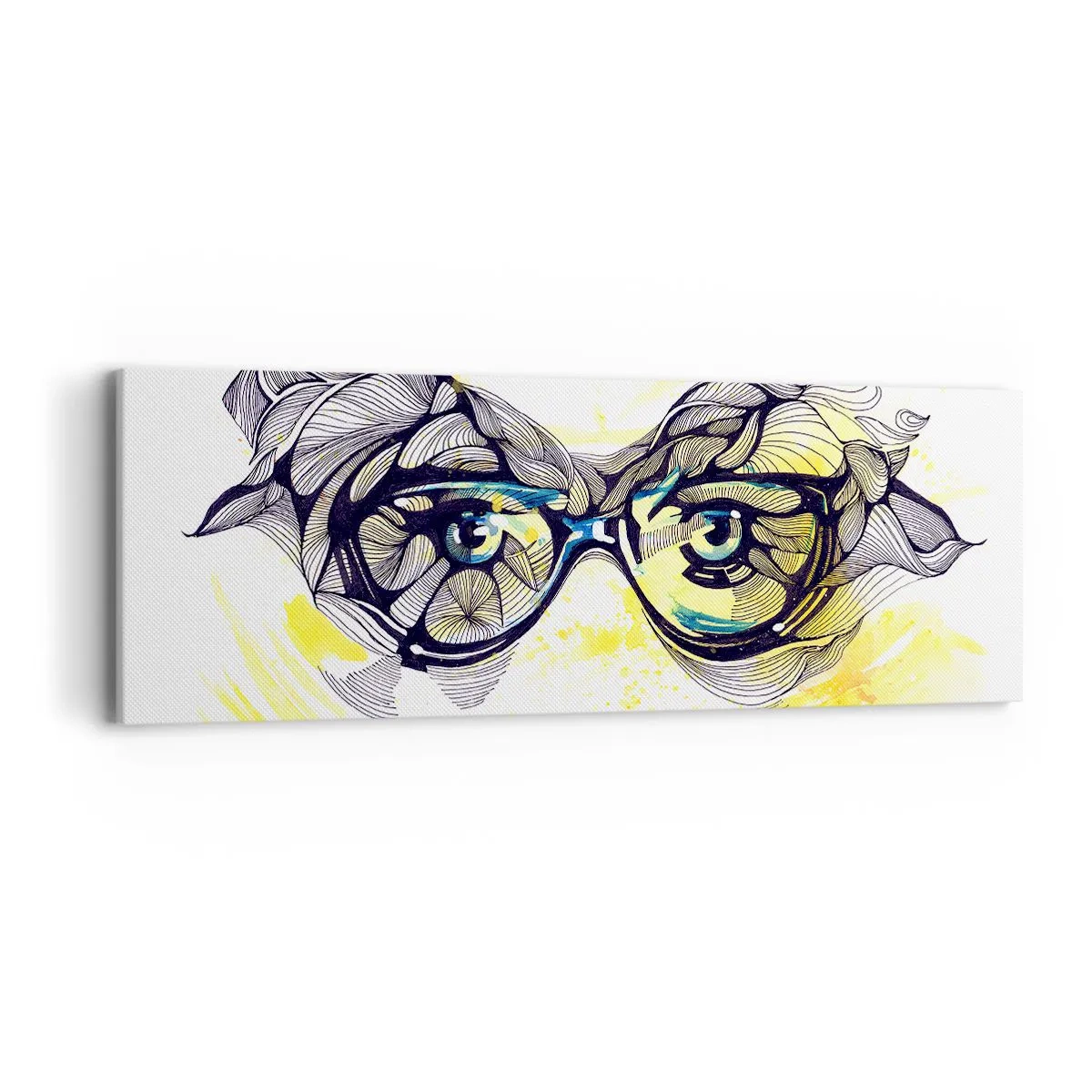 Quadro su tela - Stampe su Tela - Attraverso gli occhiali blu - 90x30 cm