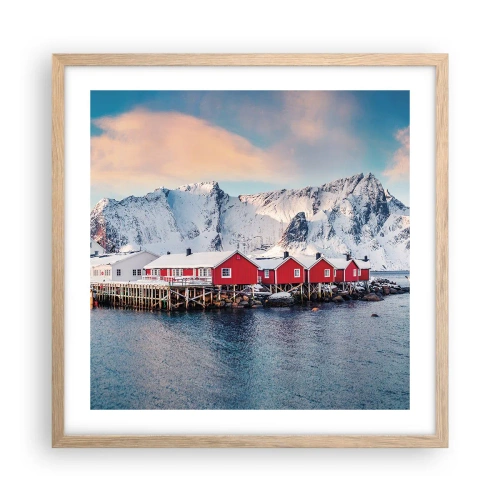 Poster in cornice rovere chiaro - Atmosfera del nord - 50x50 cm