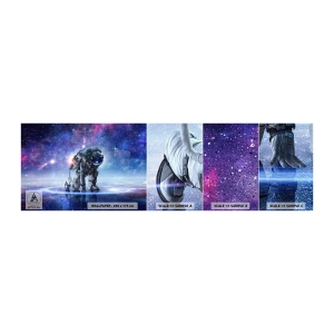 Campione di Fotomurale Adesivo Deluxe Sticker - Il cielo stellato sopra di me - Cosmonauta, Cosmo, Astronauta - 100x30 cm