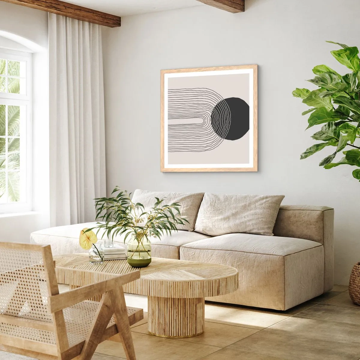 Poster in cornice rovere chiaro - Tremore e fiducia - 30x30 cm