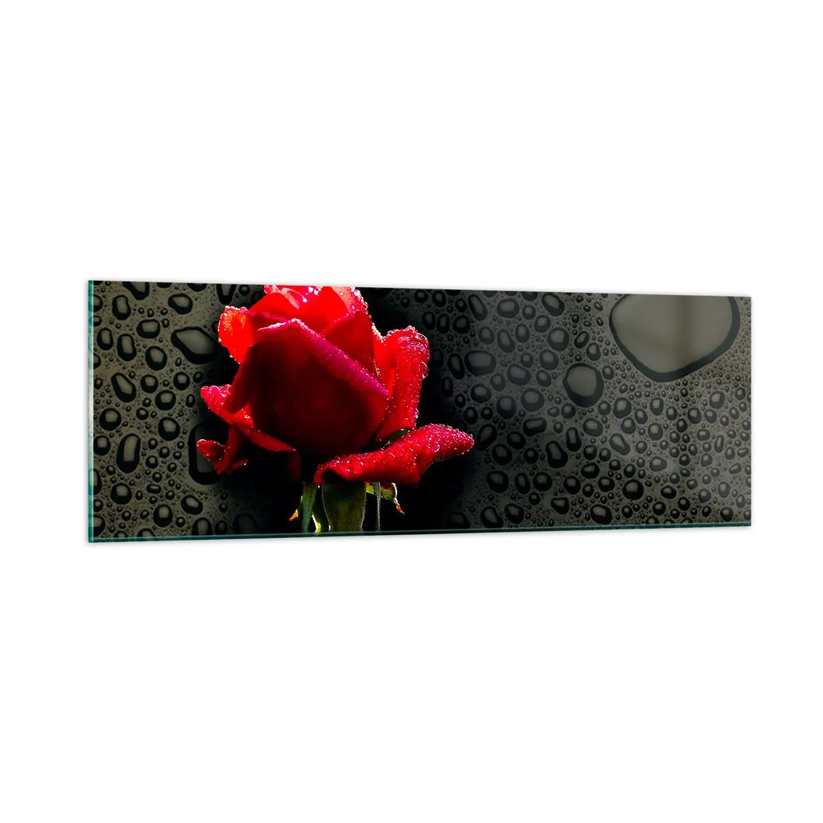 Quadro su vetro - Rosso e nero - 90x30 cm