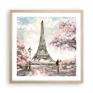 Poster in cornice rovere chiaro - Passeggiata a Parigi in aprile - 50x50 cm