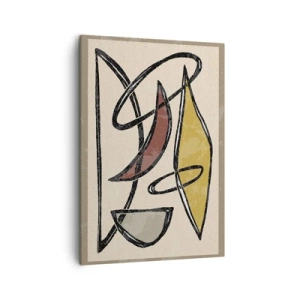 Quadro su tela - Stampe su Tela - Astrazione con forme geometriche e colori tenui - 50x70cm - Verticali e orizzontali - Decorazione murale moderna per soggiorno e camera da letto ARTTOR