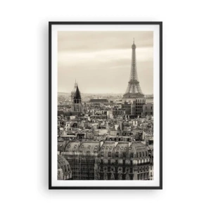 Poster in cornice nera - Sui tetti di Parigi - 61x91 cm