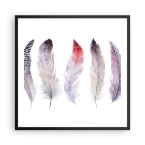 Poster in cornice nera - Delicate come una nebbia multicolore - 60x60 cm