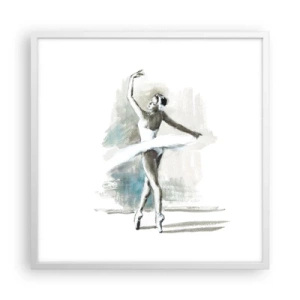 Poster in cornice bianca - Tramutata in un cigno - 60x60 cm