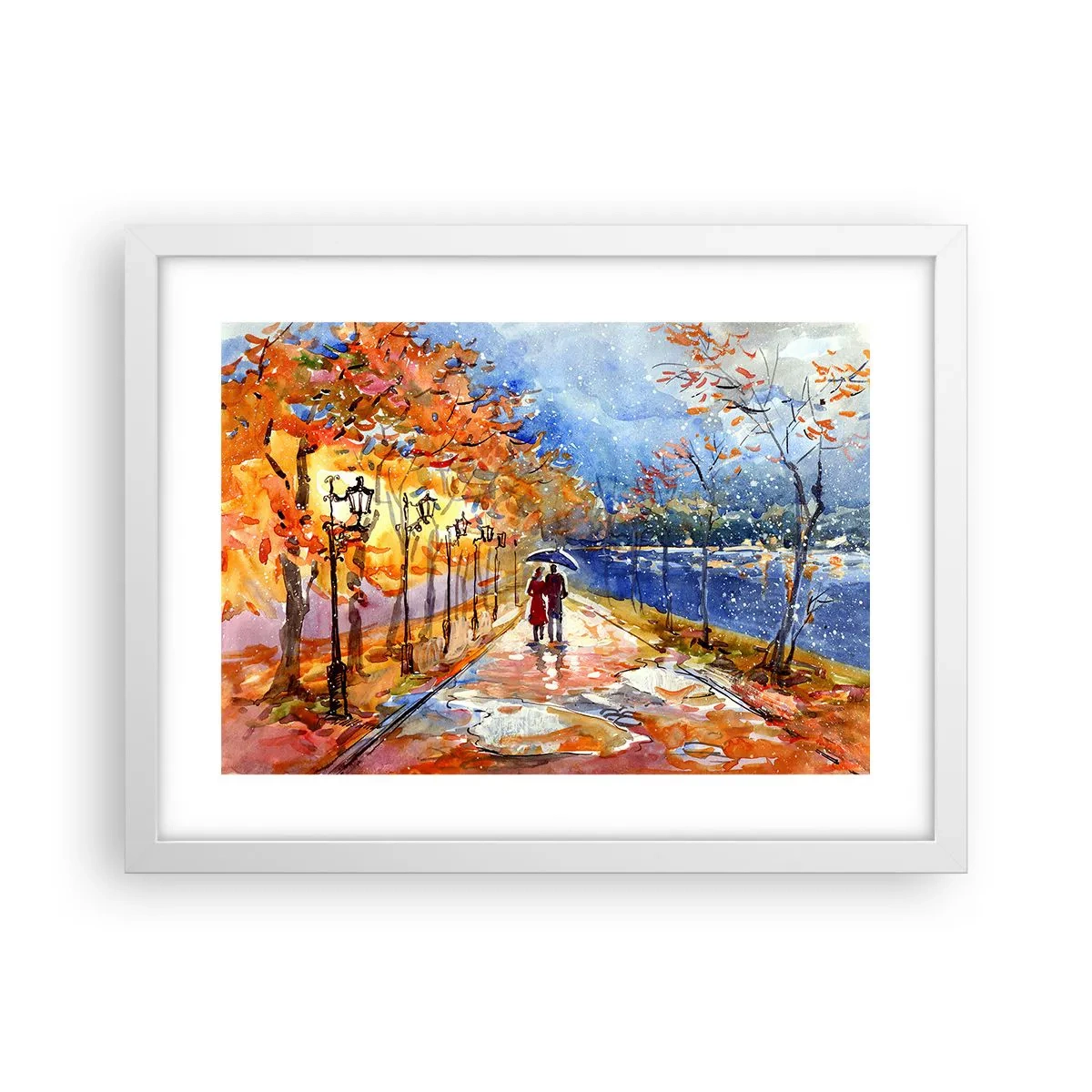 Poster in cornice bianca - Insieme fino ai confini del tempo - 40x30 cm