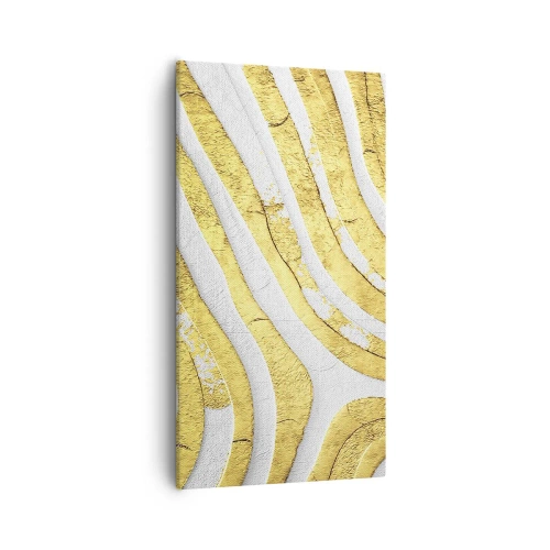 Quadro su tela - Stampe su Tela - Composizione in bianco e oro - 55x100 cm