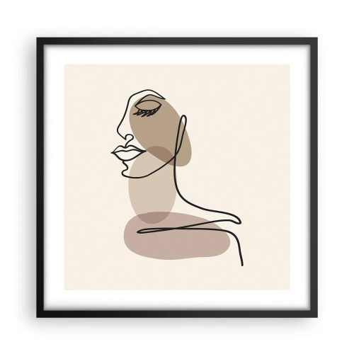 Poster in cornice nera - La linea sicura della bellezza - 50x50 cm