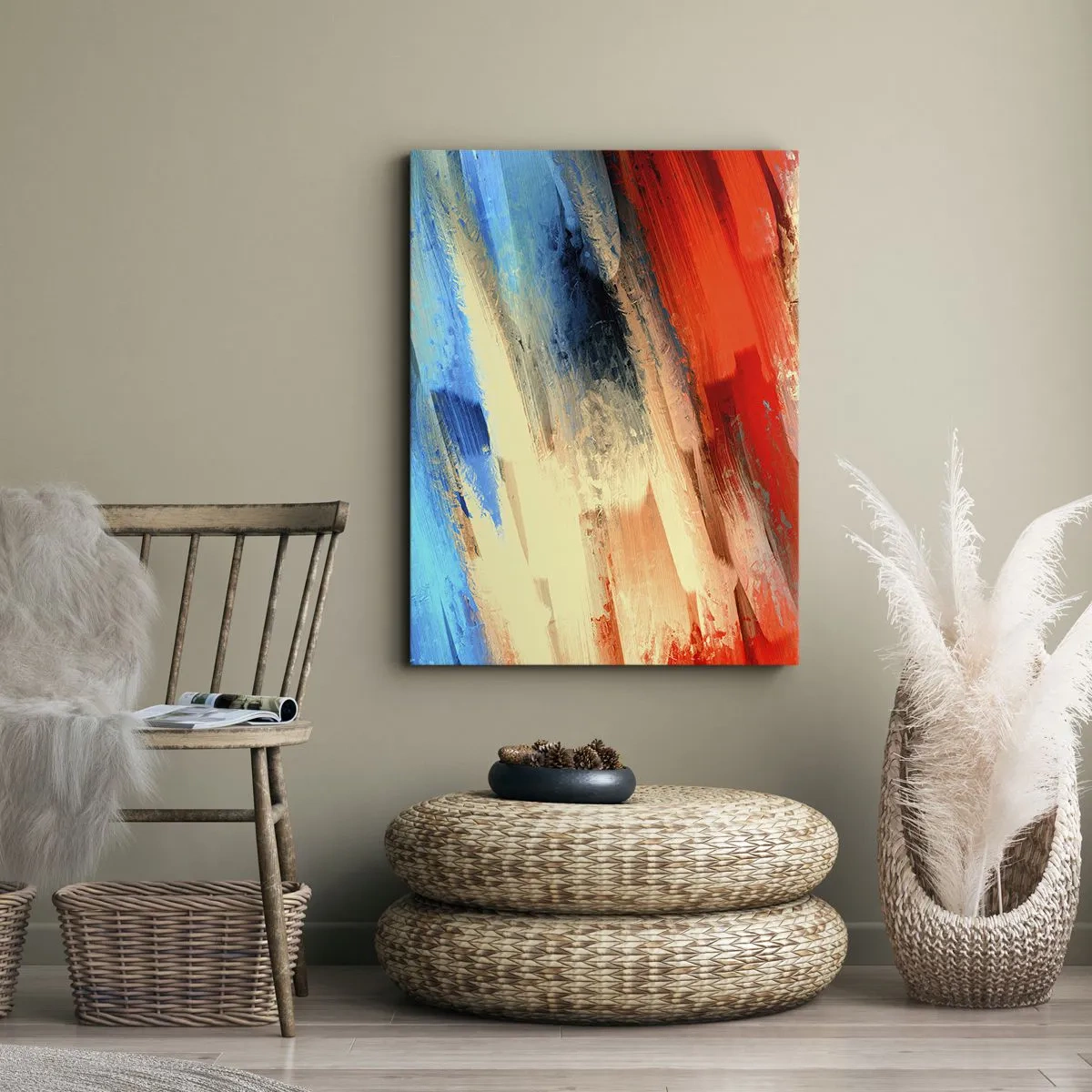 Quadro su tela - Stampe su Tela - Cascata di colori - 65x120 cm