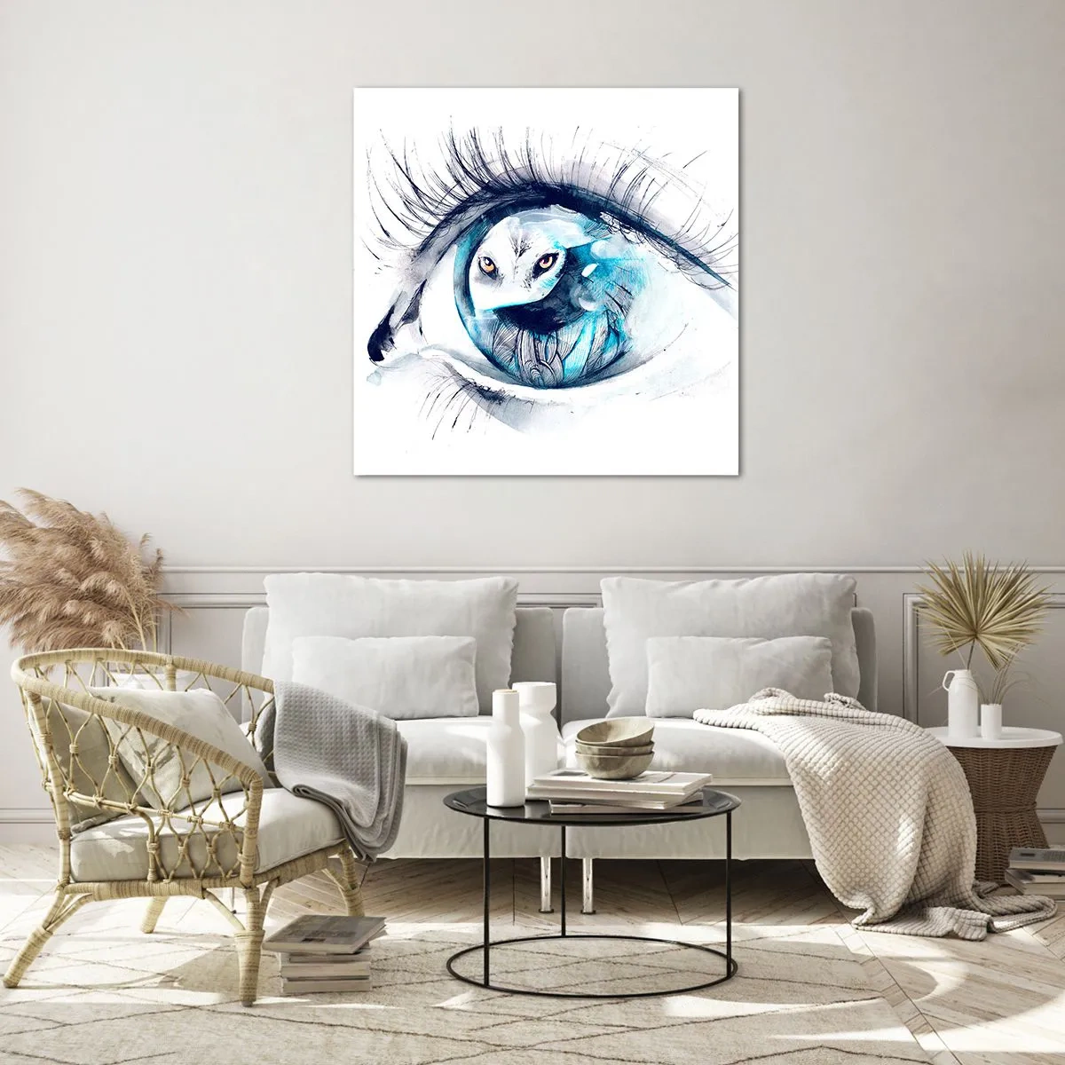 Quadro su vetro - Faccia a faccia con la natura selvaggia - 70x70 cm