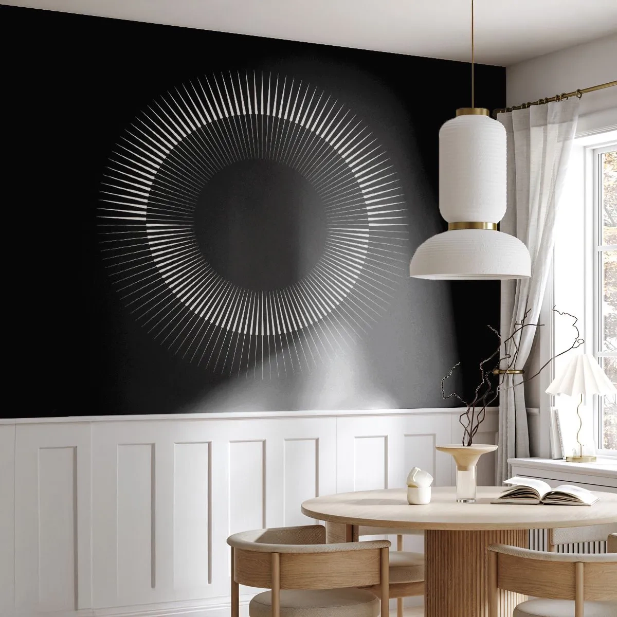 Fotomurali Premium Sand - Sole nero - Buio, Sole, Ruota - 400x280 cm