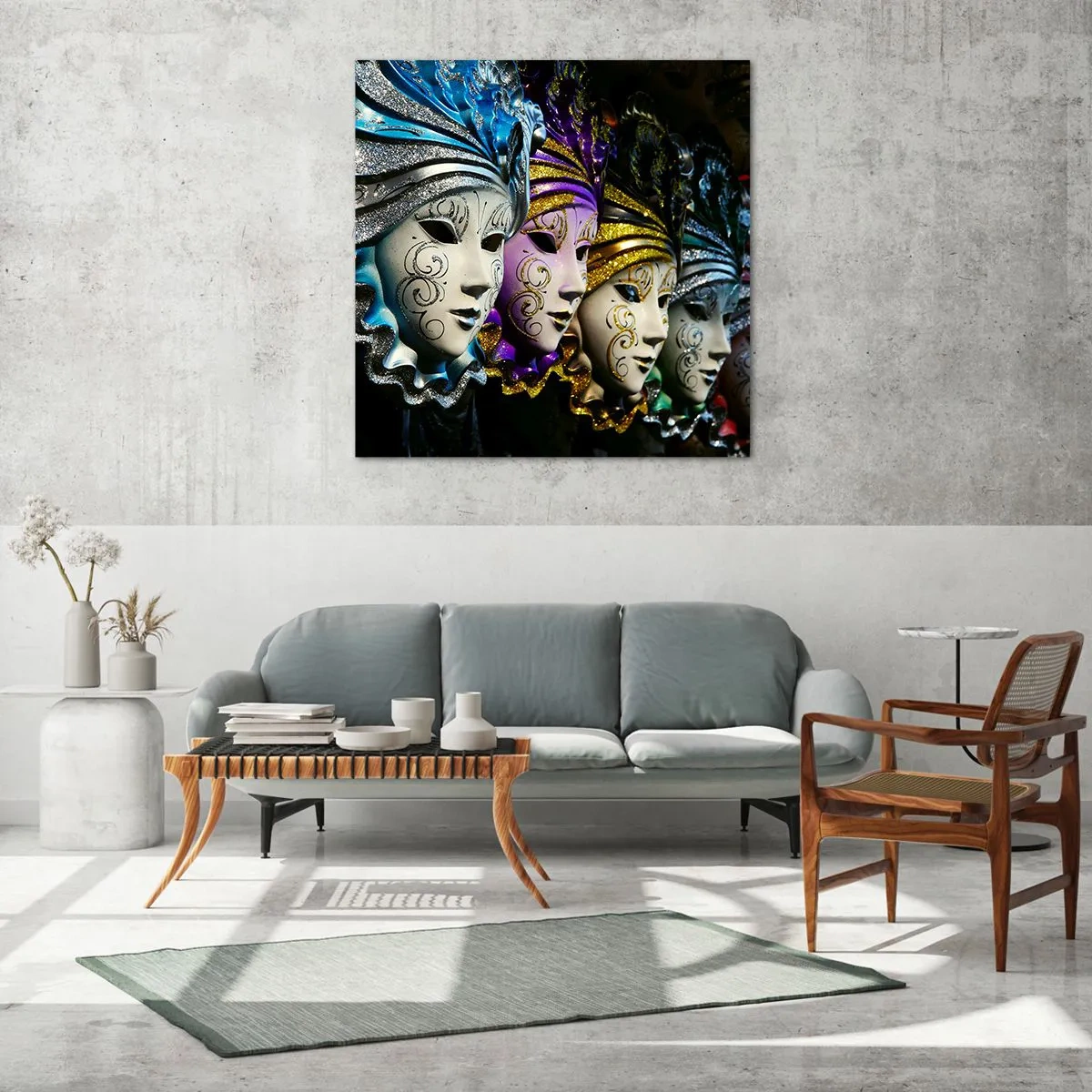 Quadro su vetro - Mistero in oro e argento - 70x70 cm