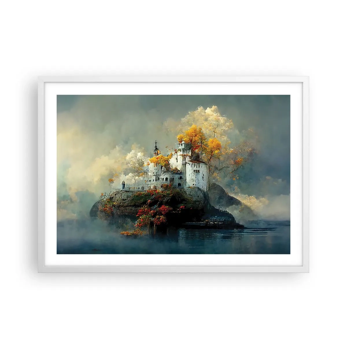 Poster in cornice bianca - Inizio di una storia romantica - 70x50 cm