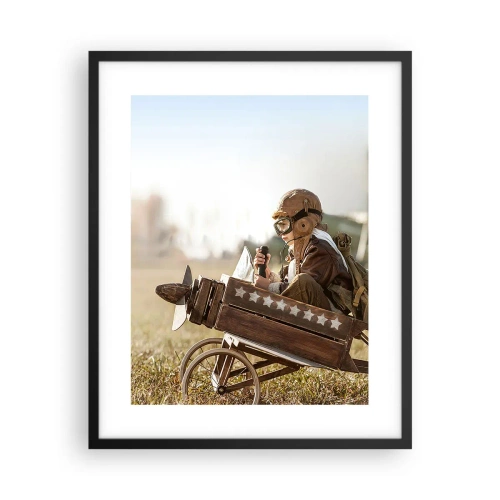 Poster in cornice nera - Decollo verso i sogni - 40x50 cm