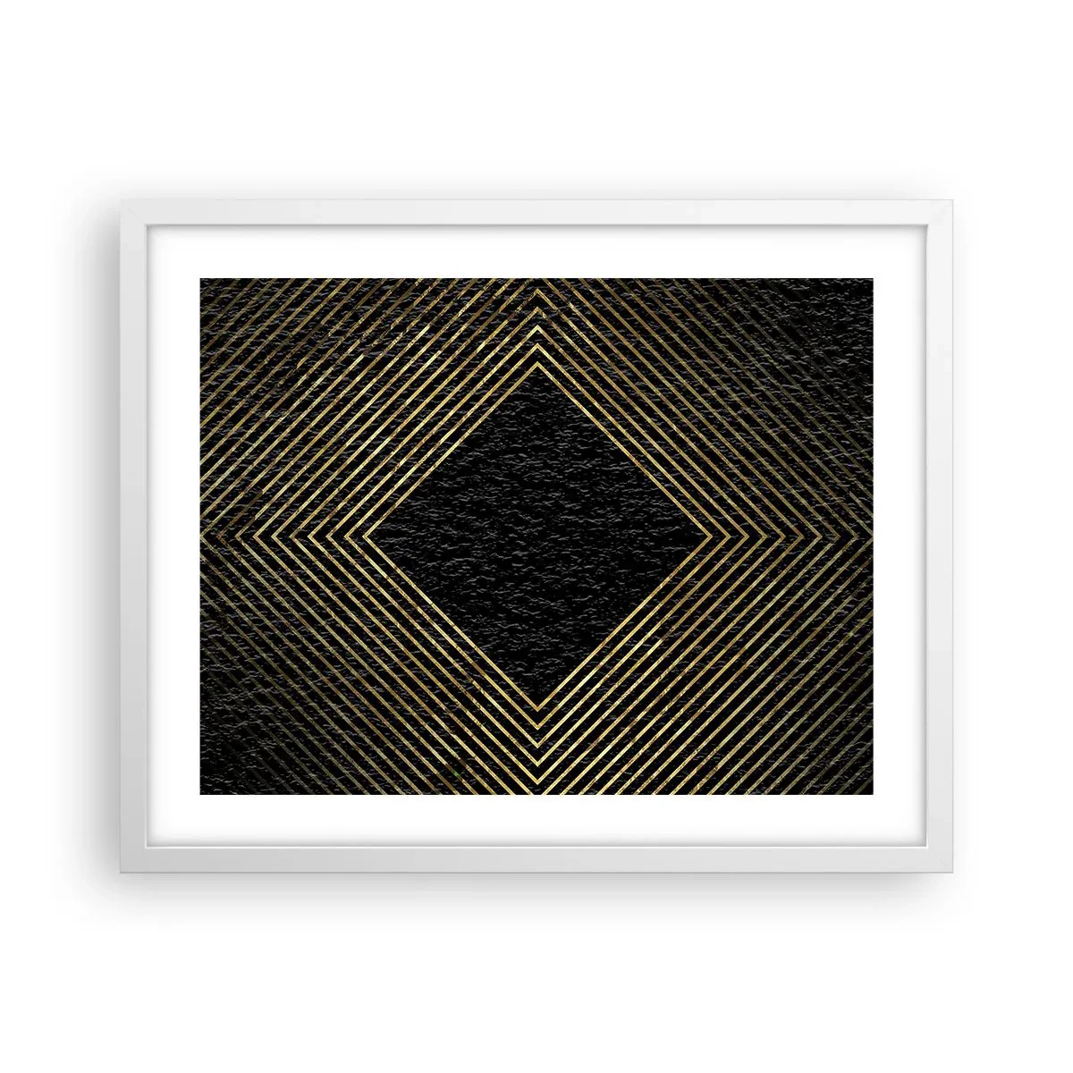 Poster in cornice bianca - Geometria in stile glamour - 50x40 cm