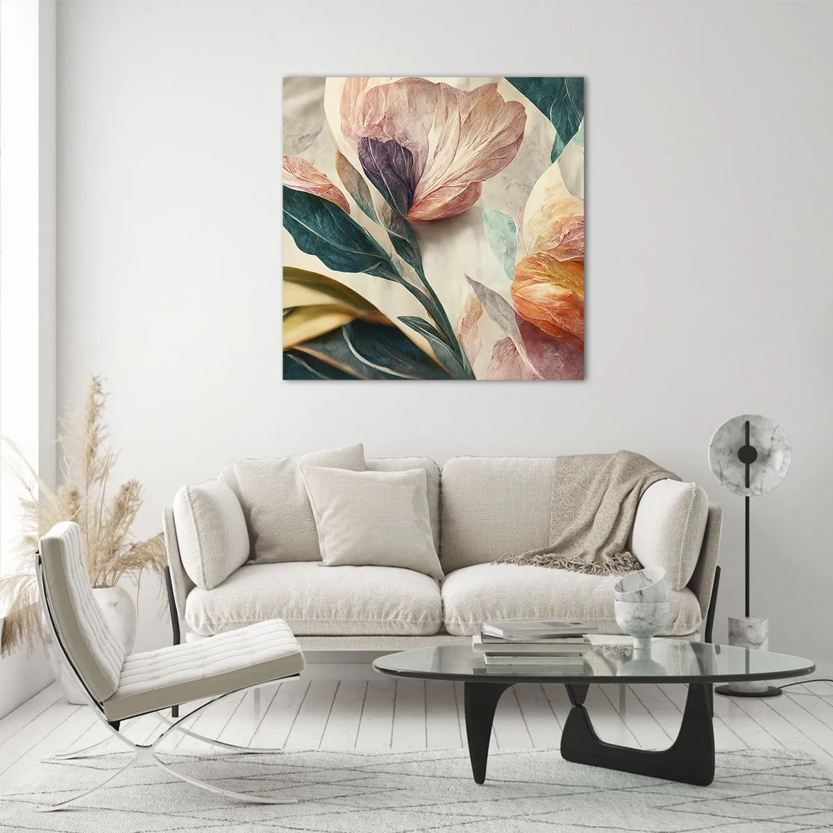 Quadro su vetro - I fiori delle isole del sud - 60x60 cm