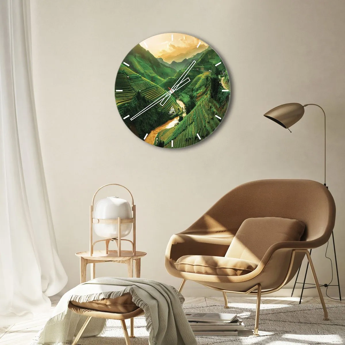 Orologio da parete - Orologio in Vetro - Valle del Vietnam - 40x40 cm