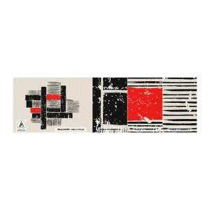 Campione Di Fotomurale Standard Eco - Rosso e nero - Astrazione, Arte Moderna, Industriale - 100x30 cm