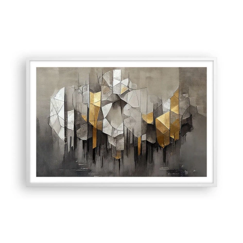 Poster in cornice bianca - Composizione di ghiaccio e luce - 91x61 cm