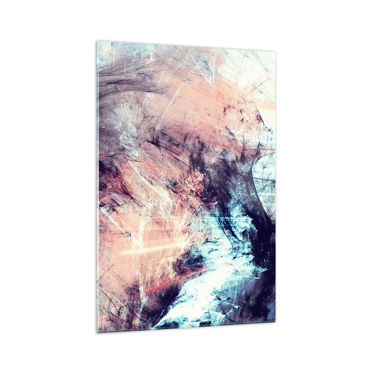 Quadro su vetro - Composizione astratta in toni pastello e scuri - 70x100cm - Senti il vento - Decorazione murale moderna per soggiorno e camera da letto ARTTOR