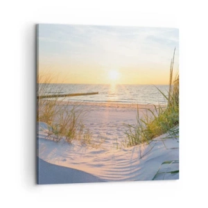 Quadro su tela - Stampe su Tela - Rumore del mare, uccelli che cantano, spiaggia selvatica tra i cespugli... - 60x60 cm