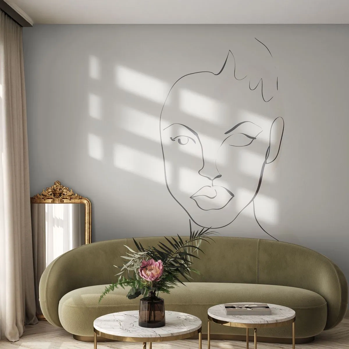 Fotomurali Standard Eco - Profilo di sensualità - Donna, Grafica, Pezzo - 350x256 cm