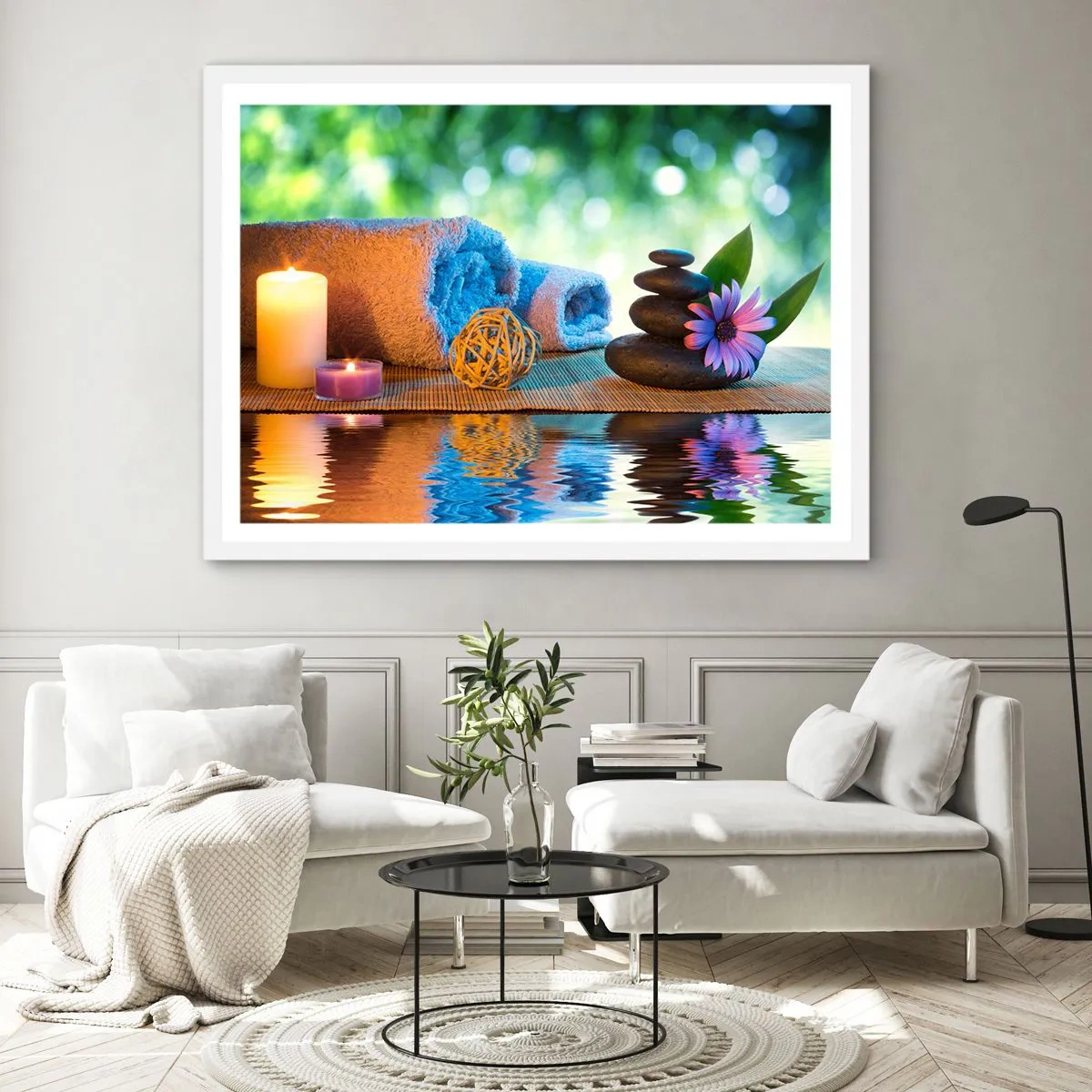 Poster in cornice bianca - Tempo per il corpo - 40x30 cm