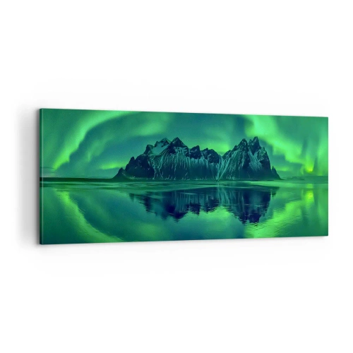Quadro su tela - Stampe su Tela - Tra le braccia dell'aurora boreale - 100x40 cm