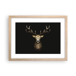 Poster in cornice rovere chiaro - Cervo cubista - 40x30 cm