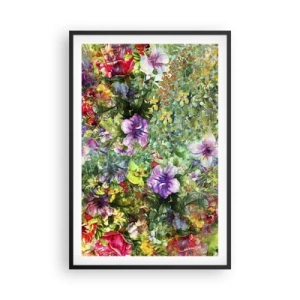 Poster in cornice nera - Perdersi nei fiori - 61x91 cm