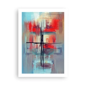 Poster - Composizione astratta in colori dinamici - 50x70cm - Paesaggio in una dimensione sconosciuta - Decorazione murale moderna per soggiorno e camera da letto ARTTOR