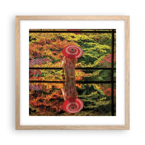 Poster in cornice rovere chiaro - Nel tempio della natura - 40x40 cm