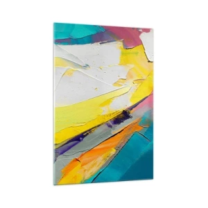 Quadro su vetro - Una composizione astratta dai colori intensi - 70x100cm - Anatomia della luce - Decorazione murale moderna per soggiorno e camera da letto ARTTOR