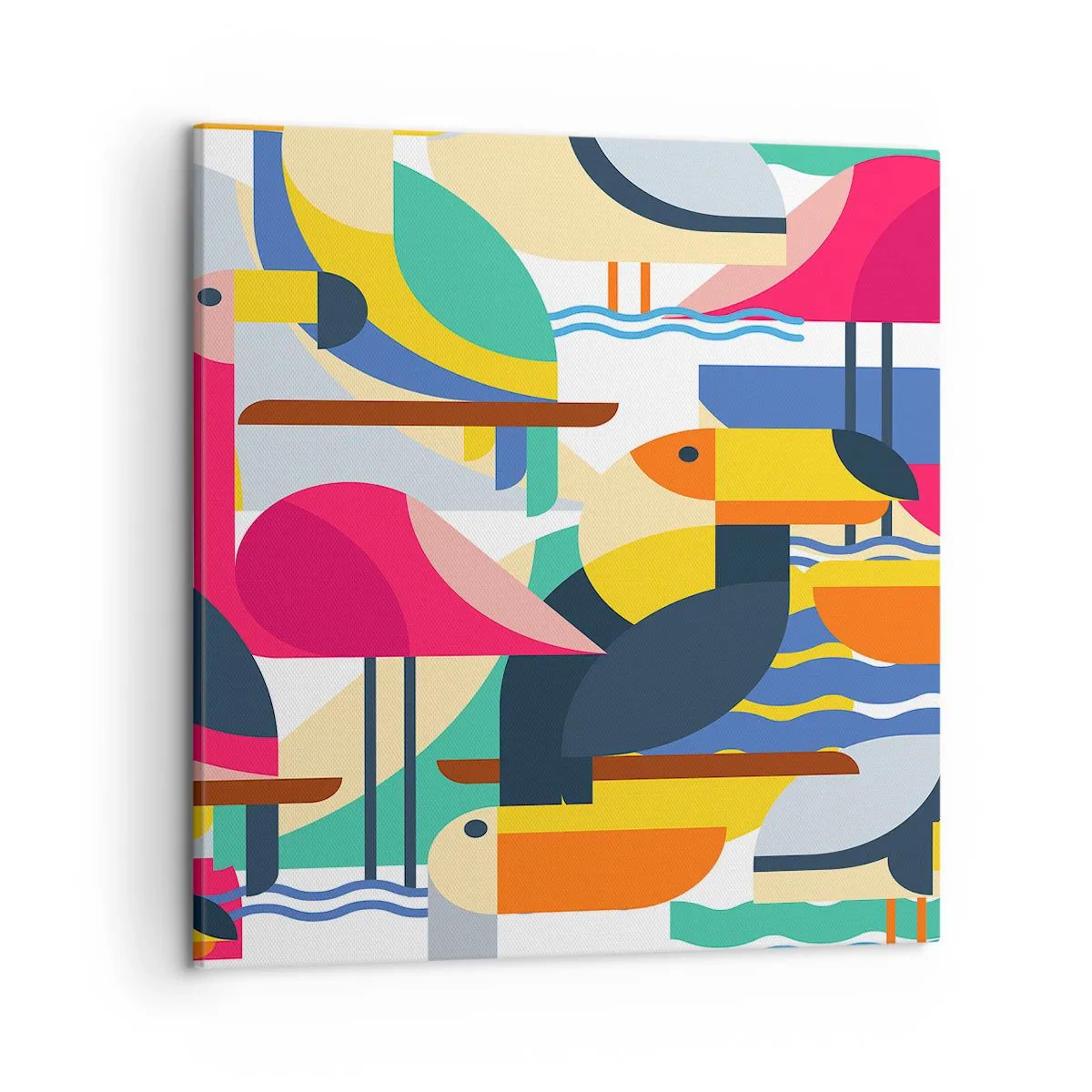 Quadro su tela - Stampe su Tela - La festa degli uccelli - 50x50 cm