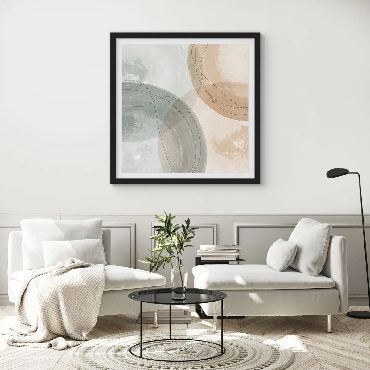 Poster in cornice nera - Compenetrazione di mondi - 50x50 cm