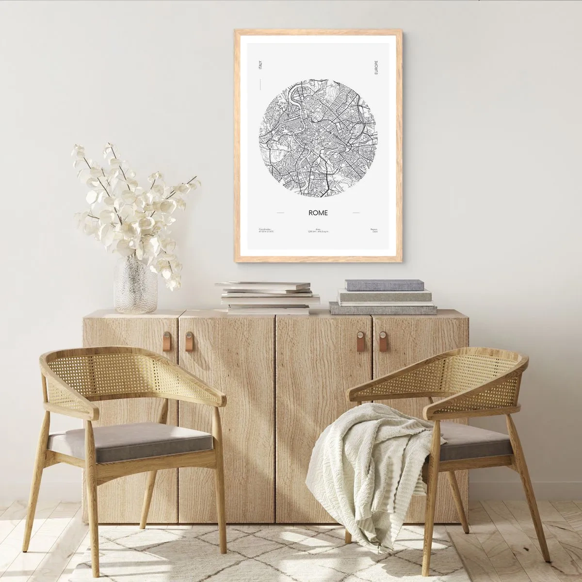 Poster in cornice rovere chiaro - Anatomia di Roma - 40x50 cm