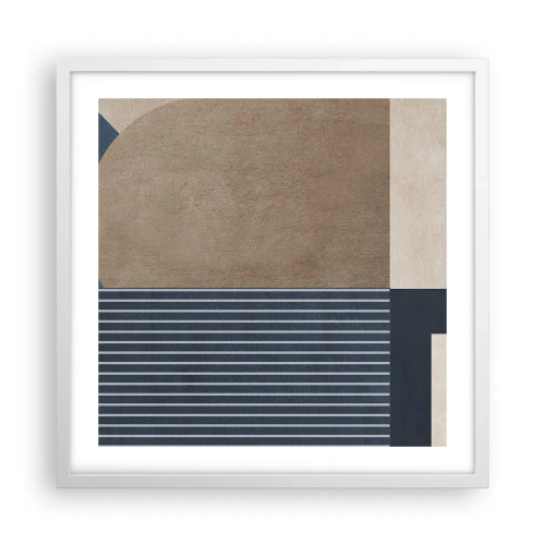 Poster in cornice bianca - Composizione di semplicità e rotondità - 50x50 cm