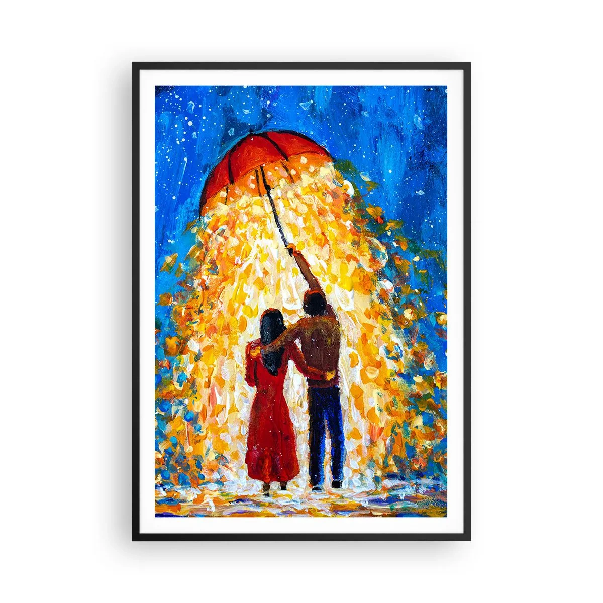 Poster in cornice nera - La magia di una sera piovosa? - 70x100 cm