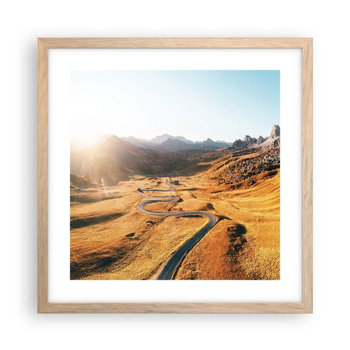 Poster in cornice rovere chiaro - Nella valle dorata - 40x40 cm