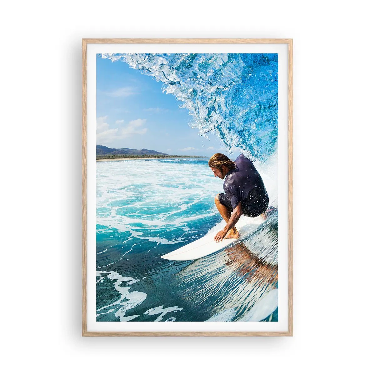 Poster in cornice rovere chiaro - Ballando con le onde - 70x100 cm