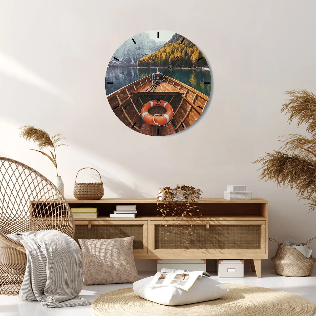 Orologio da parete - Orologio in Vetro - Gita sui monti - 40x40 cm
