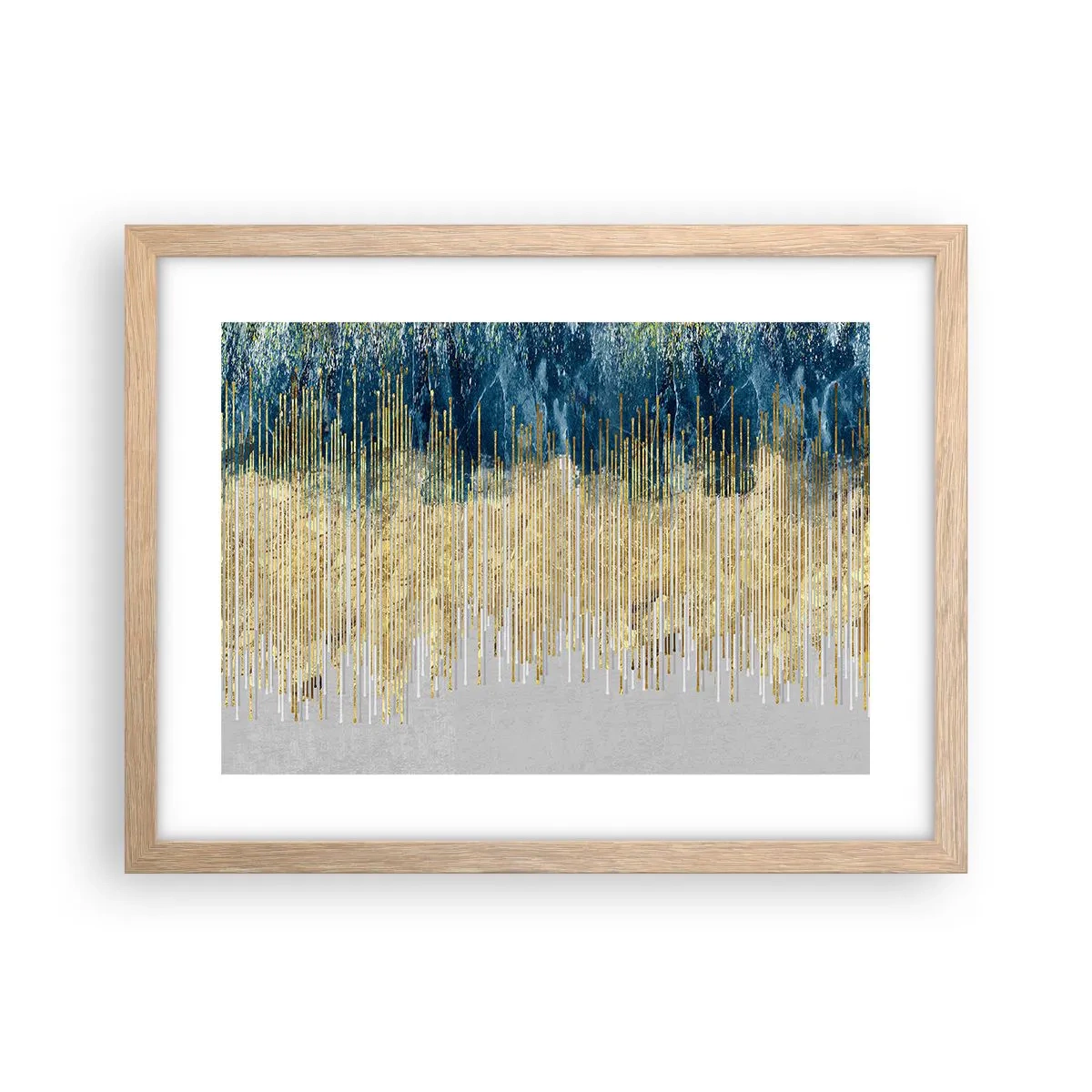 Poster in cornice rovere chiaro - Confine dorato - 40x30 cm
