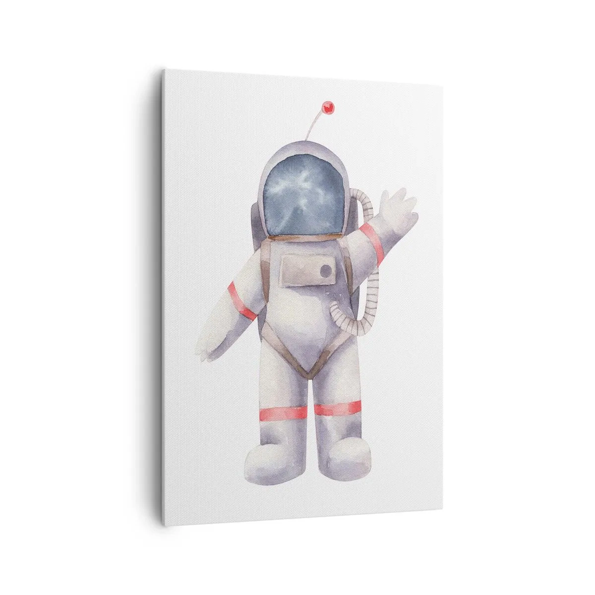 Quadro su tela - Stampe su Tela - Astronauta in stile acquerello su sfondo bianco - 70x100cm - Ci vediamo! - Decorazione murale moderna per soggiorno e camera da letto ARTTOR
