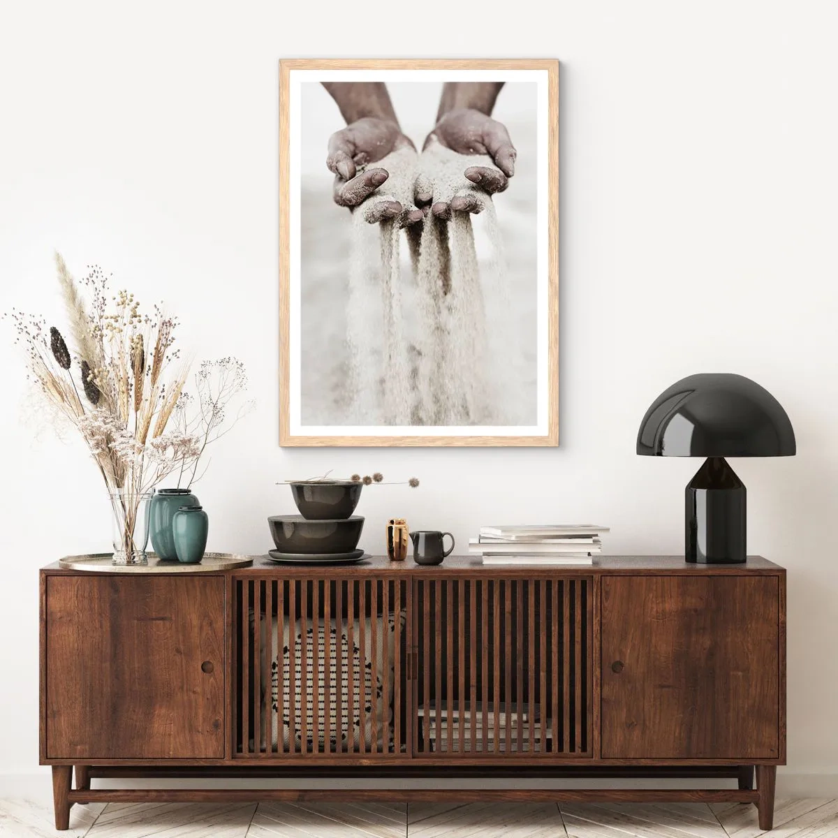 Poster in cornice rovere chiaro - Con queste mani... - 50x70 cm